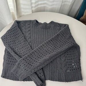 Hollister Charcoal Cable Knit Women's Sweater